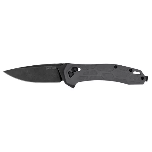 Kershaw Covalent, Folding Knife, Flipper Assisted Opening, Plain Edge, D2 Tool Steel, Black Oxide Coating, Glass Filled Nylon Handle, 3.2" Blade, 7.6" Overall Length, Includes Deep Carry Pocket Clip 2042