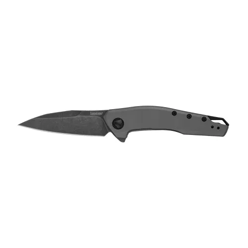 Kershaw Sanctum, Folding Knife, Flipper Assisted Opening, Plain Edge, 8Cr13Mov Steel, BlackWash Finish, Stainless Steel Handle, 2.98" Blade, 7.2" Overall Length, Includes Deep Carry Pocket Clip, Frame Lock 1815