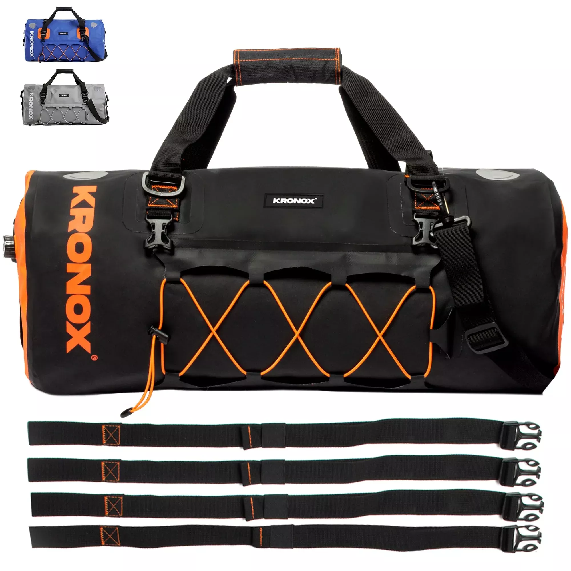 KRONOX 60L Waterproof Motorcycle Duffel Bag – Durable Black Luggage & Saddle Bags for Travel, Commute & Dirt Bike Gear