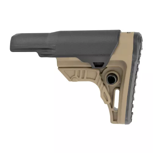 Leapers, Inc. - UTG UTG PRO, Mil-spec Stock, Flat Dark Earth Finish, Fits AR-15, Compact Size, Includes Cheek Rest Plus Removable Extended Cheek Rest Insert, Rubberized Butt Pad RBUS4DMS