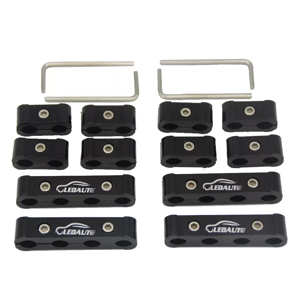 Ledaut 12Pc Engine Spark Plug Wire Separator Divider Suit For 8Mm 9Mm 10Mm (Black)