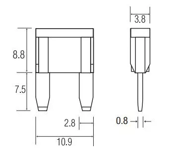 Littelfuse Mini Fuse 5 Cds/pack25a MIN25BP