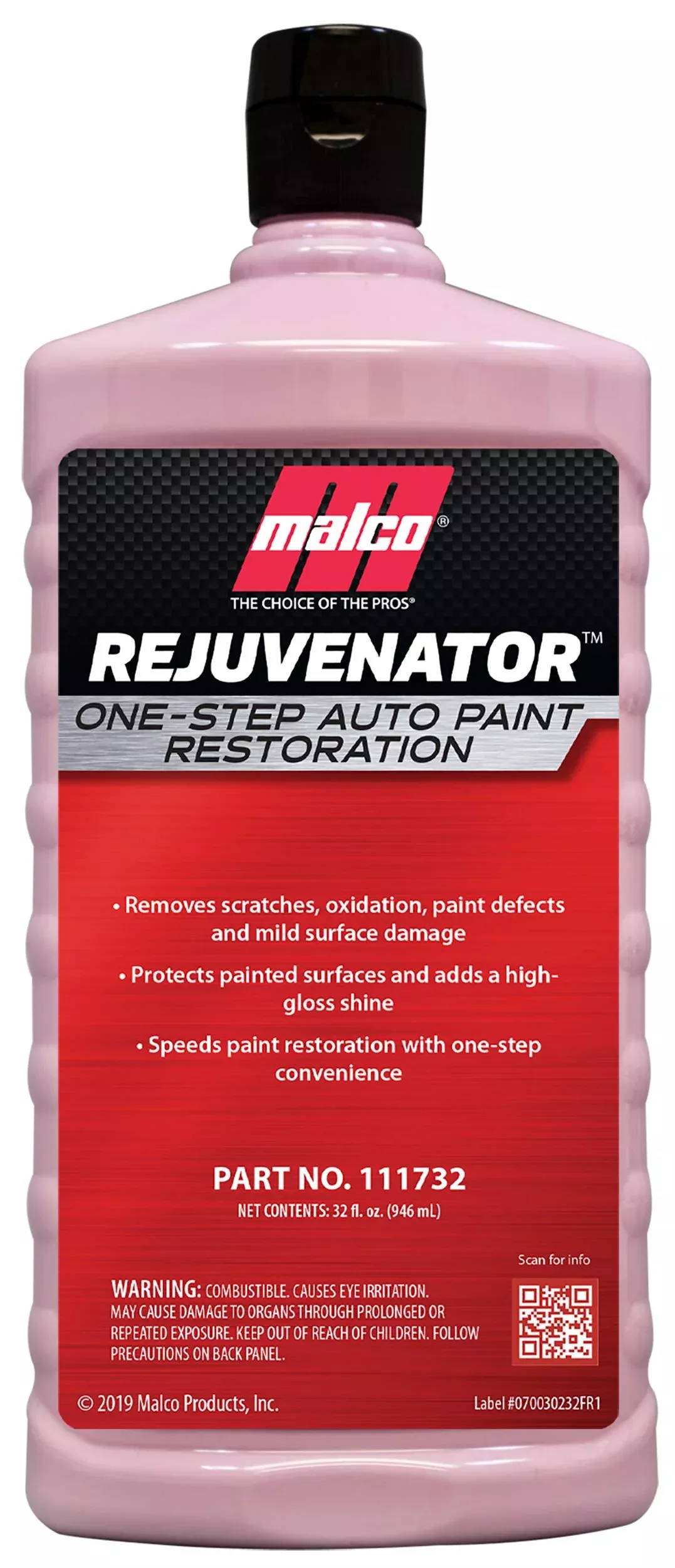 Malco Paint Rejuvenator - Automotive Paint Restoration & Clear Coat, 32 Fl Oz, Clear, Model 111732