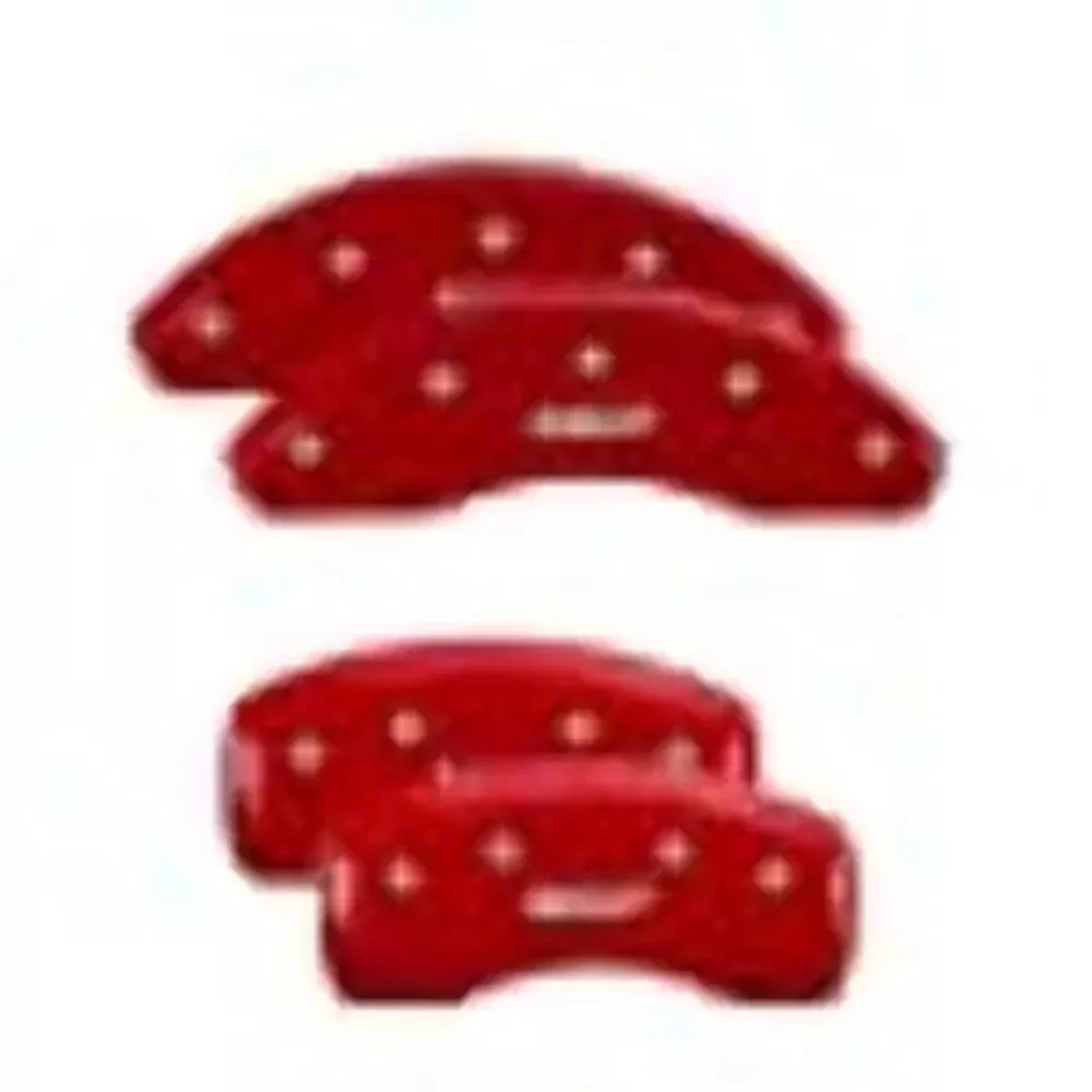 Mgp Caliper Covers 10250Smgprd Mgp Red Powder Coat Finish, Silver Characters, Set Of 4