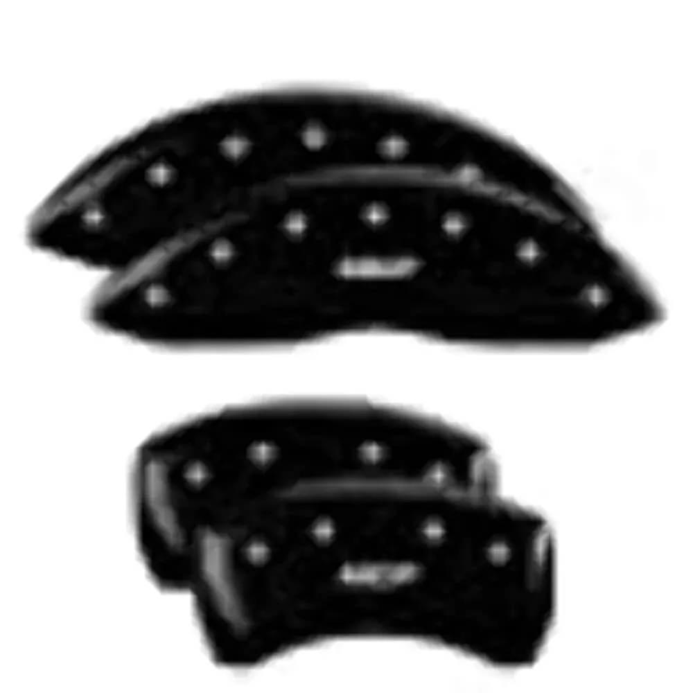 Mgp Caliper Covers 21197Smgpbk Mgp Black Powder Coat Finish, Silver Characters, Set Of 4