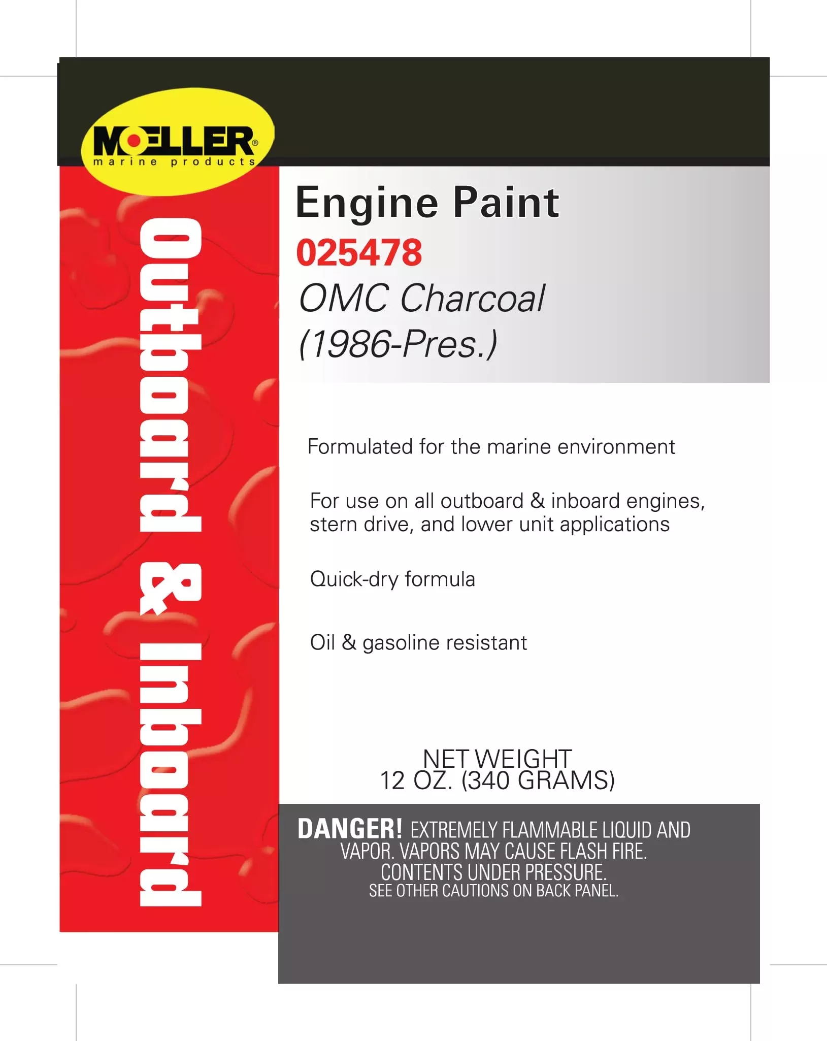 Moeller Charcoal Non Metalic, Omc Drive Systems Paint