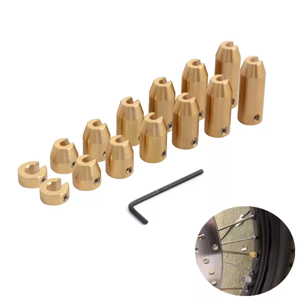 Nicecnc Motorcycle 14 Pack Reusable Brass Wheel Spoke Balance Weights Refill Kits For Super Moto,Dual Sport,Metric Cruisers,Vintage,Or Any Other Spoked Wheels