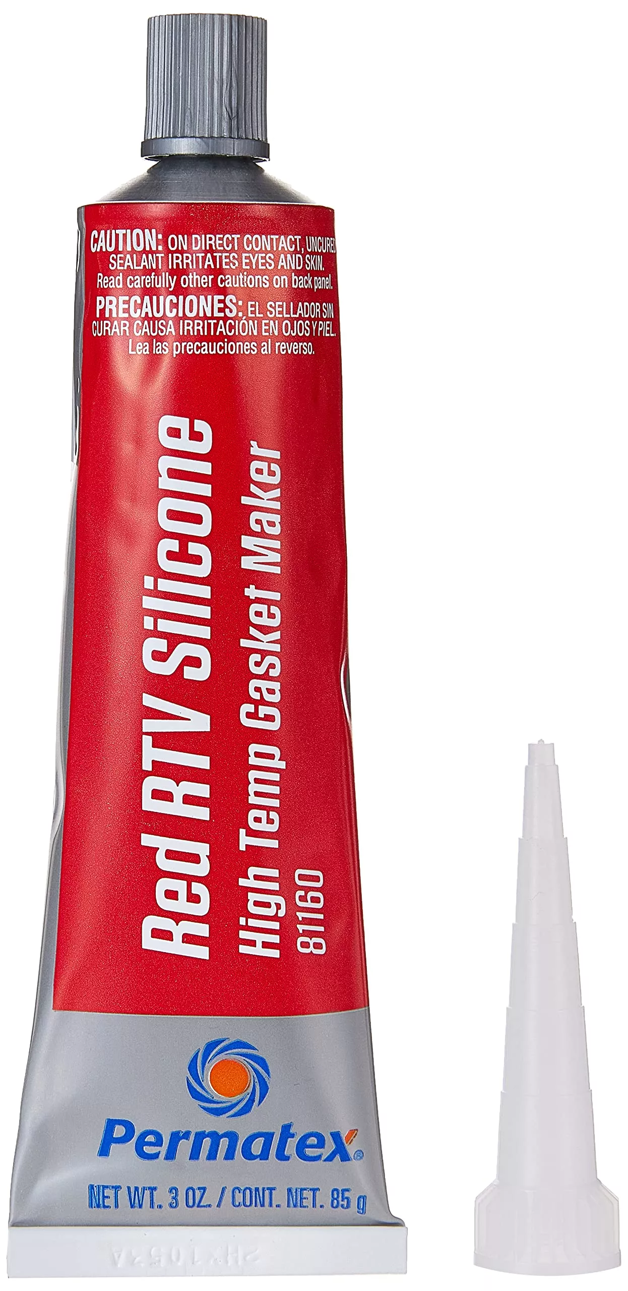 Permatex High-Temp Red RTV Silicone Gasket, 3 oz – Model 81160, Durable Silicone Sealant