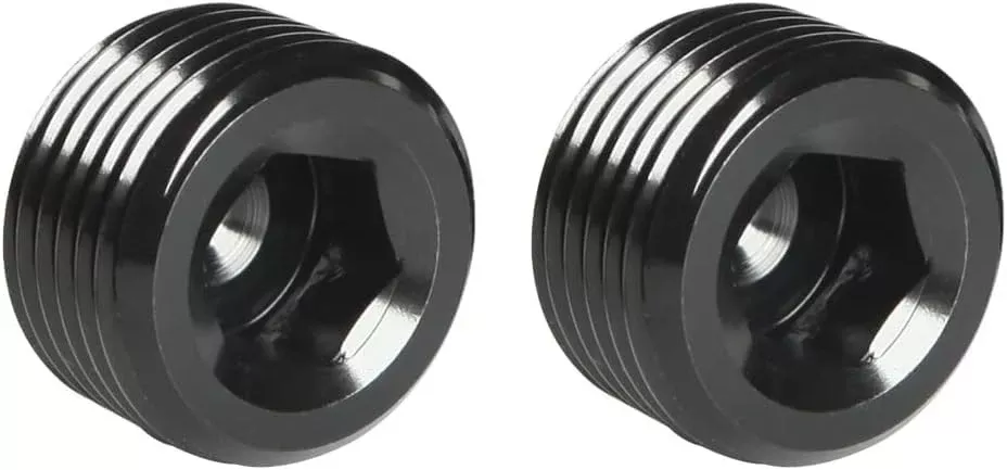 Podavelle 1/8 Npt Male Thread Allen Head Socket Pipe Plug Fitting Aluminum Black, Pack Of 2