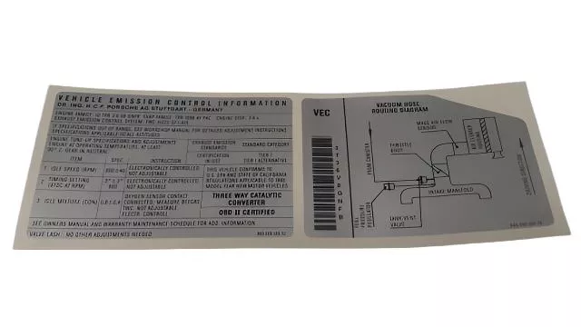 Porsche Emission Control Sticker – 911 94-98