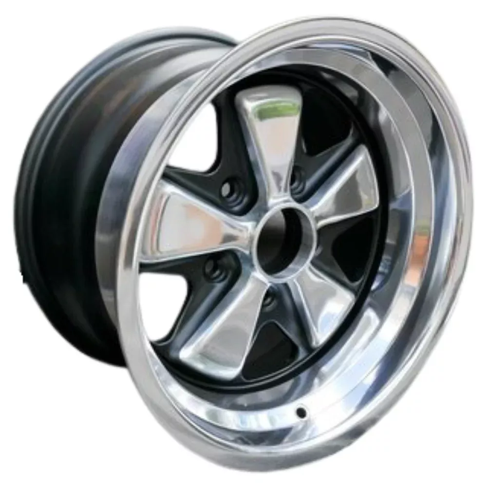 Porsche Maxilite Black/Polished Wheel 7×16 – 911/914-6/944/930 65-89MX170016AX