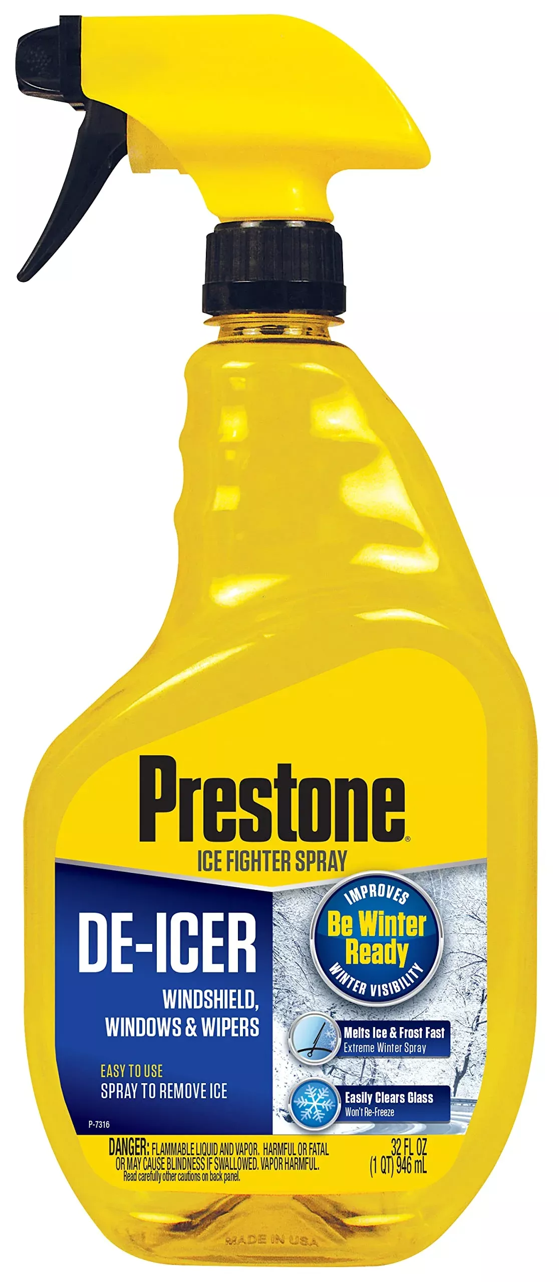 Prestone Windshield De-Icer Spray, 32 oz, Model AS247 – Efficient Ice Removal for Safe Driving