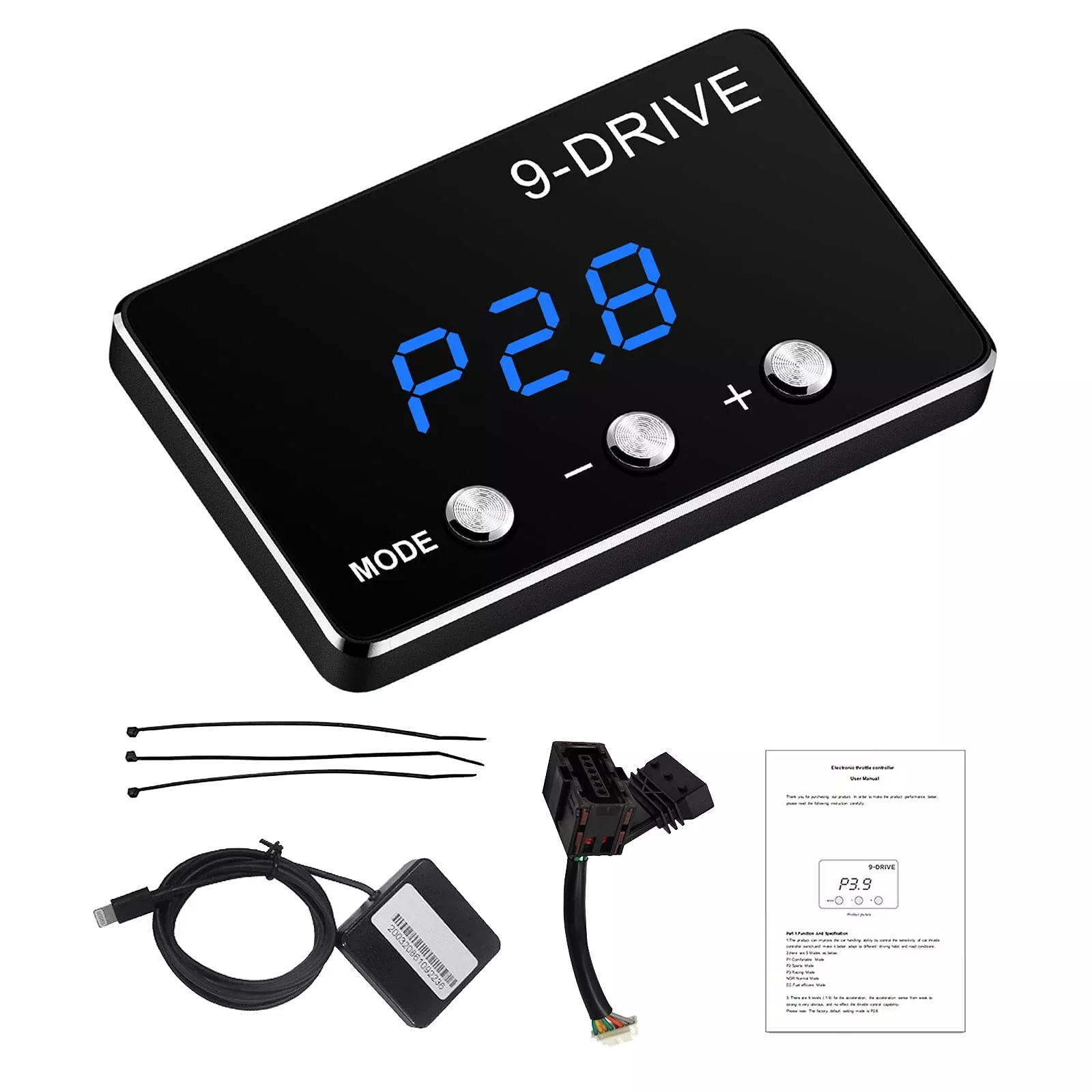Qagea Throttle Response Controller – 9 Drive Modes, Model 807-NEW-2, Smart Electronic Racing Accelerator for Dodge, Jeep, Maserati