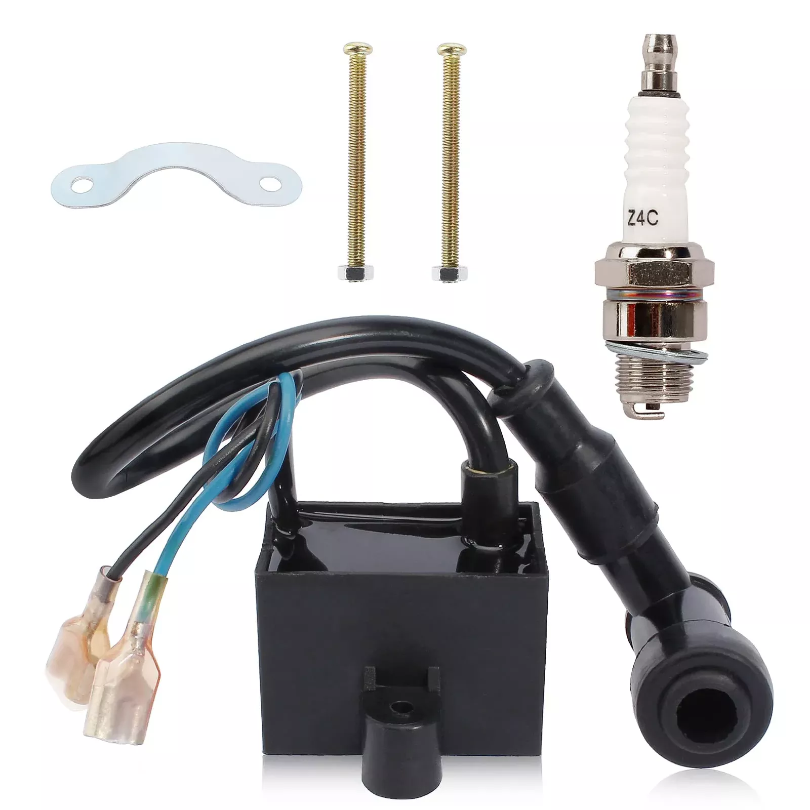 QAZAKY CDI Ignition Coil Spark Plug for 49cc-80cc 2-Stroke Engine – Model Z9043-PUK-MFN