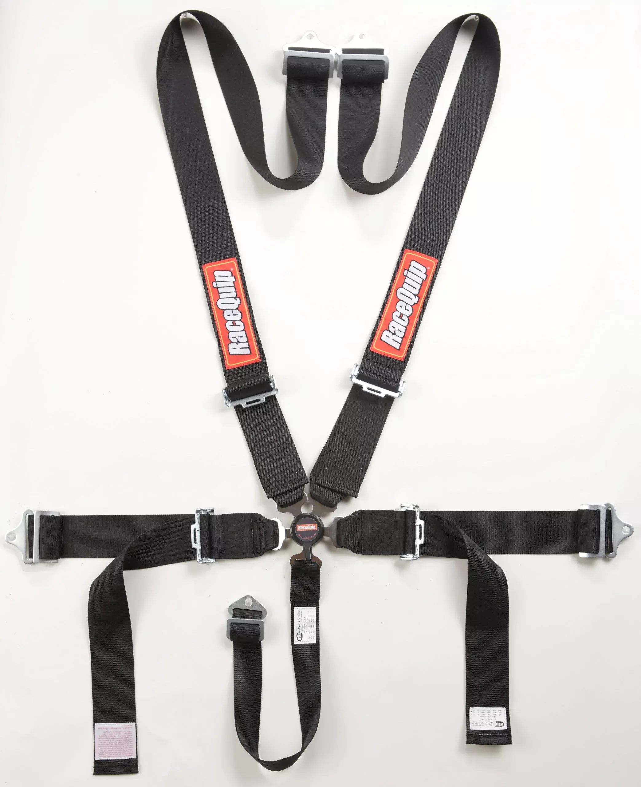 Racequip Auto Racing Harness Set Camlock 5 Point Pull-Down Lap Sfi 16.1 Black 741001