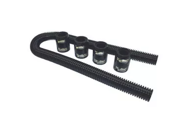 Radiator Hose Kit48in w/Aluminum Caps Black