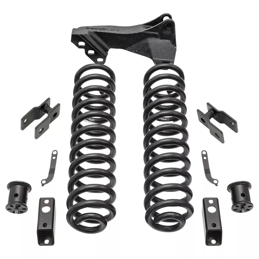 Readylift 46-20252 2.5” Coil Spring Front Lift Kit With Front And Rear Shock Extensions And Front Track Bar Bracket For Ford F250/F350/F450 Diesel 4Wd