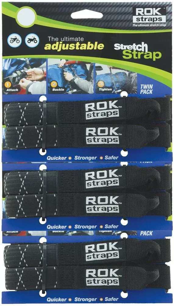 ROK Straps Adjustable Stretch Strap, 12″ – 42″, Black/Reflective, Model ROK-10358, Metal Material