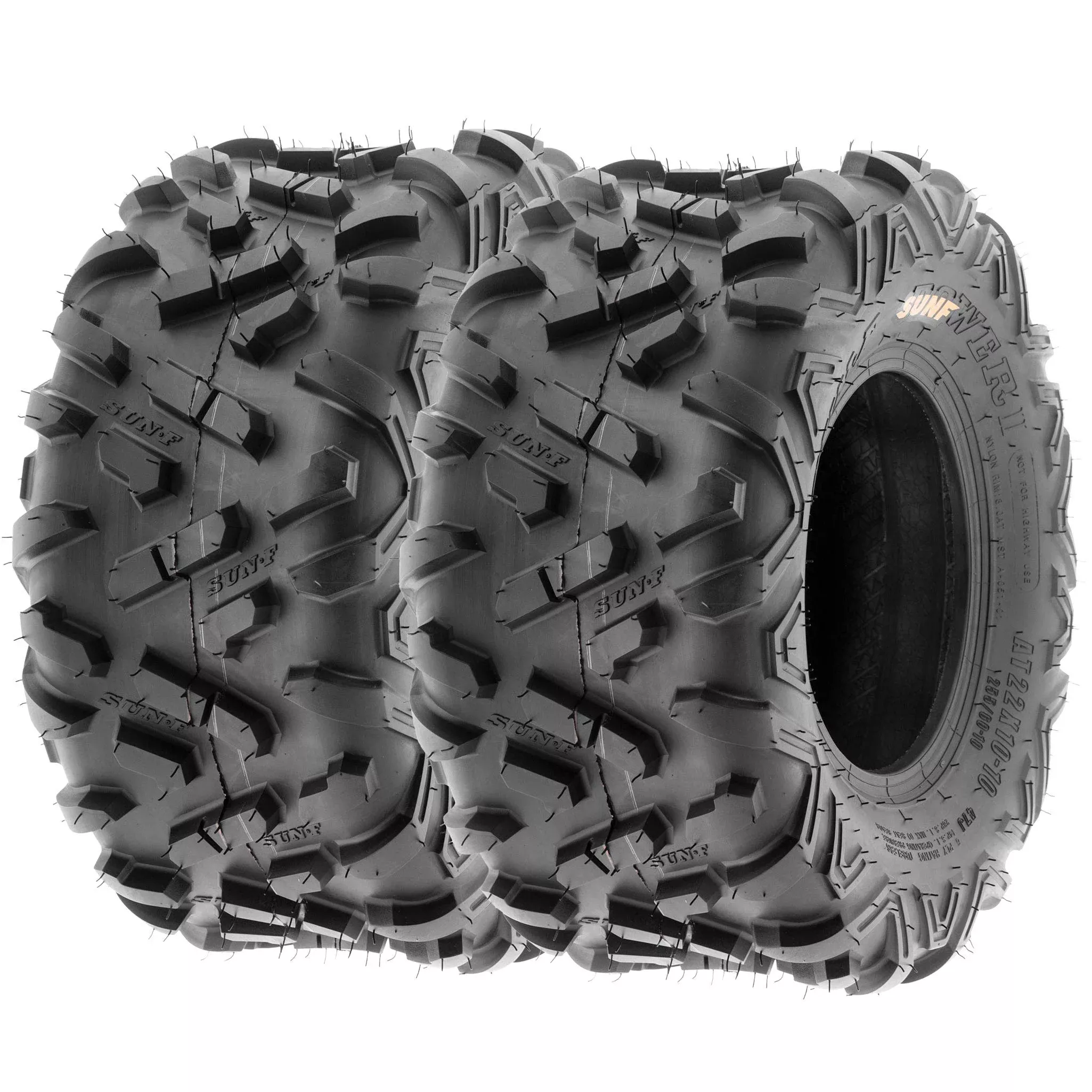 Set Of 2 Sunf Power.Ii 22X10-10 Atv Utv Off-Road Tires, All-Terrain, 6 Pr, Tubeless A051