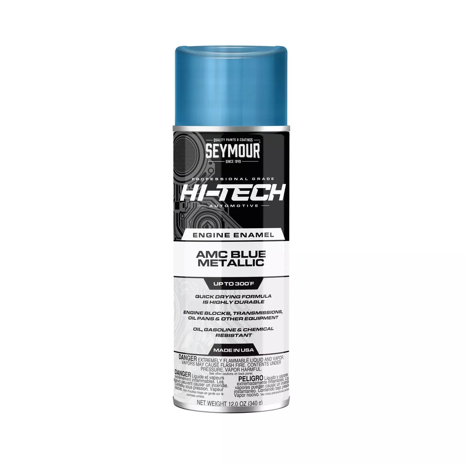 Seymour EN-66 Hi-Tech Engine Spray Paint, 12 Ounce, AMC Blue, Durable Finish