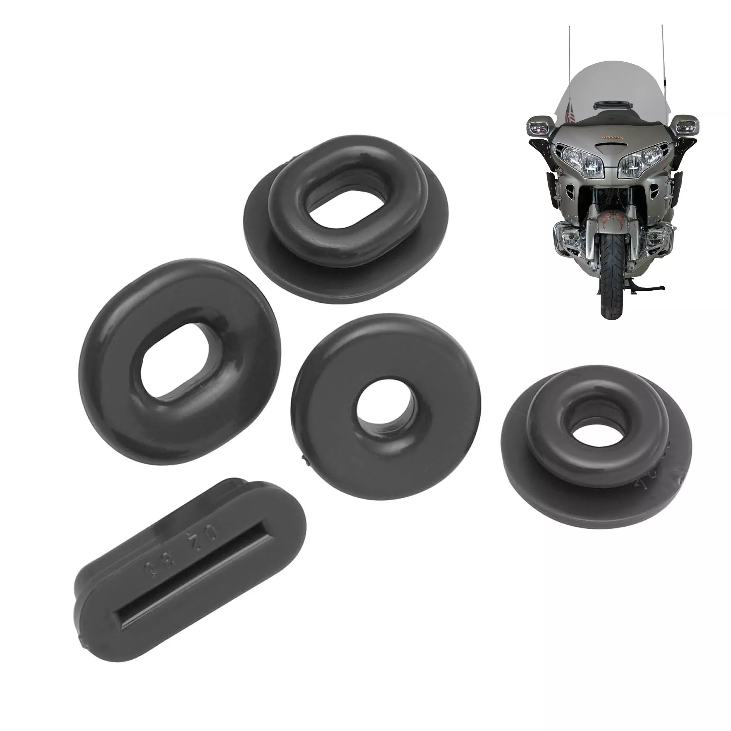 Show Chrome Accessories Replacement Black Grommets for Honda Model 52-691