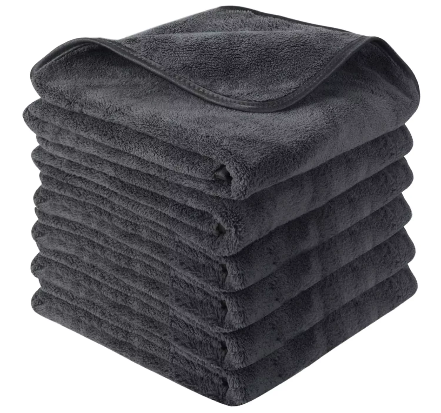 Sinland Premium Microfiber Car Drying Towels Ultra Absorbent Plush Microfiber Cleaning Cloths For Cars Auto Detailing Towels Without Scratching 16Inch X 24Inch 6 Pack Grey