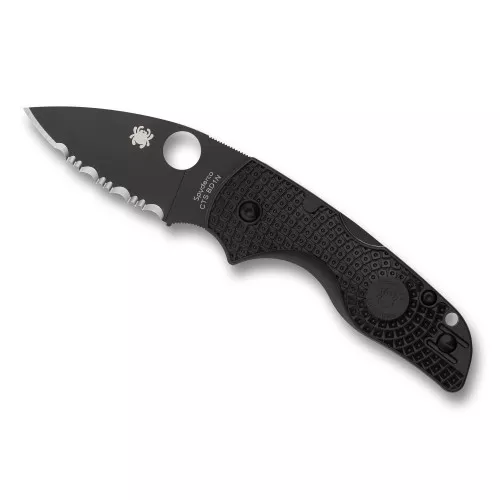 Spyderco Lil Native Lightweight, Folding Knife, Spyderedge Serrations, Black FRN Handle, Matte Finish, Black, 2.43" Blade Length, CTS BD1N Steel C230SBBK