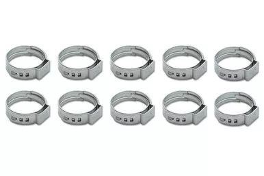 Stainless Steel Pinch Cl amps: 9.4-11.9mm 10 Pack