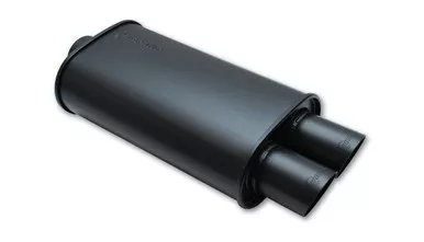STREETPOWER FLAT BLACK O val Muffler w/Dual Tips