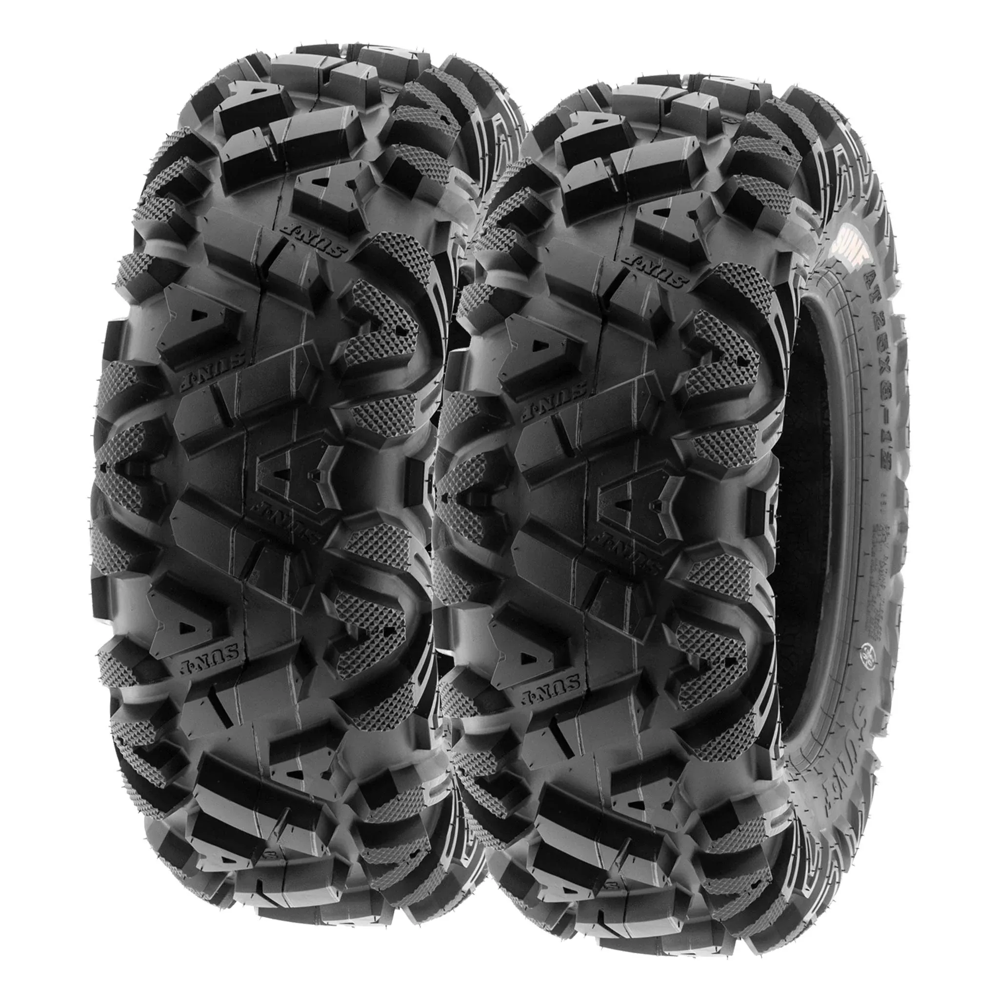 SUNF ATV UTV All Terrain Tires – 28×11-12, 6 PR A033, Black, Pair of 2