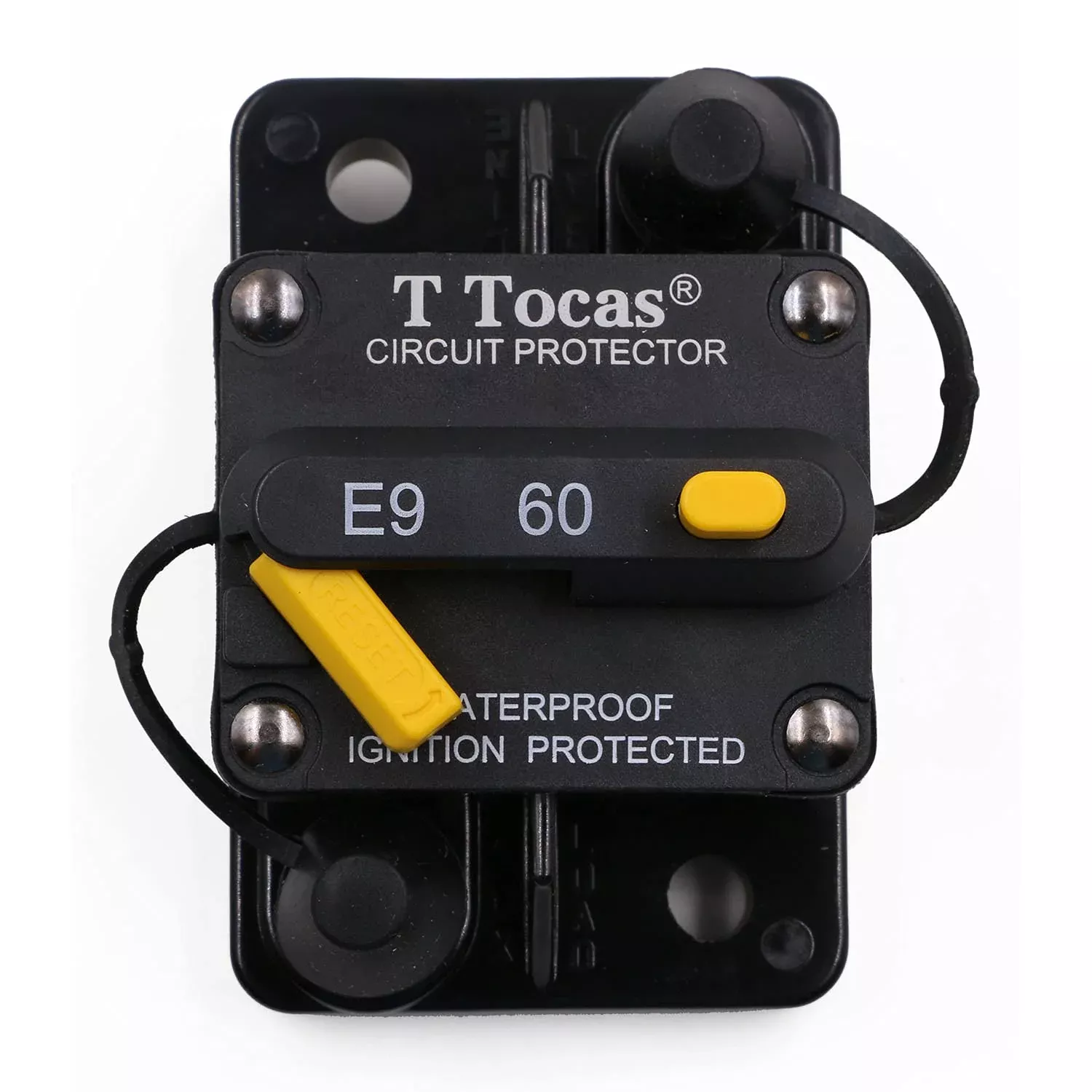 T Tocas 60A Type Iii Surface-Mount Circuit Breakers For Boat Marine Rv Yacht Battery Truck Solar, 12V – 48V Dc,Waterproof, 60 Amps Dc Breaker