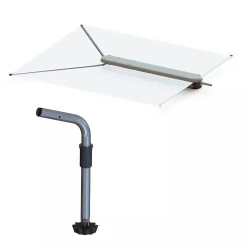 TACO ShadeFin w/White Fabric, BagFixed Rod Holder Mount Kit