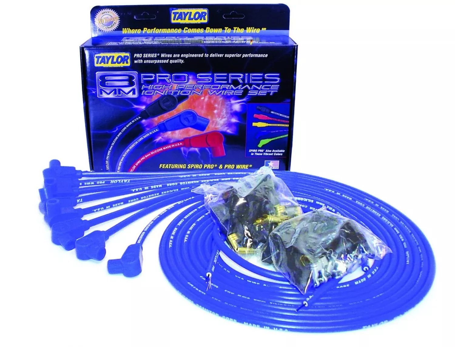 Taylor Cable 70651 8Mm Pro Wire Blue Spark Plug Wire Set