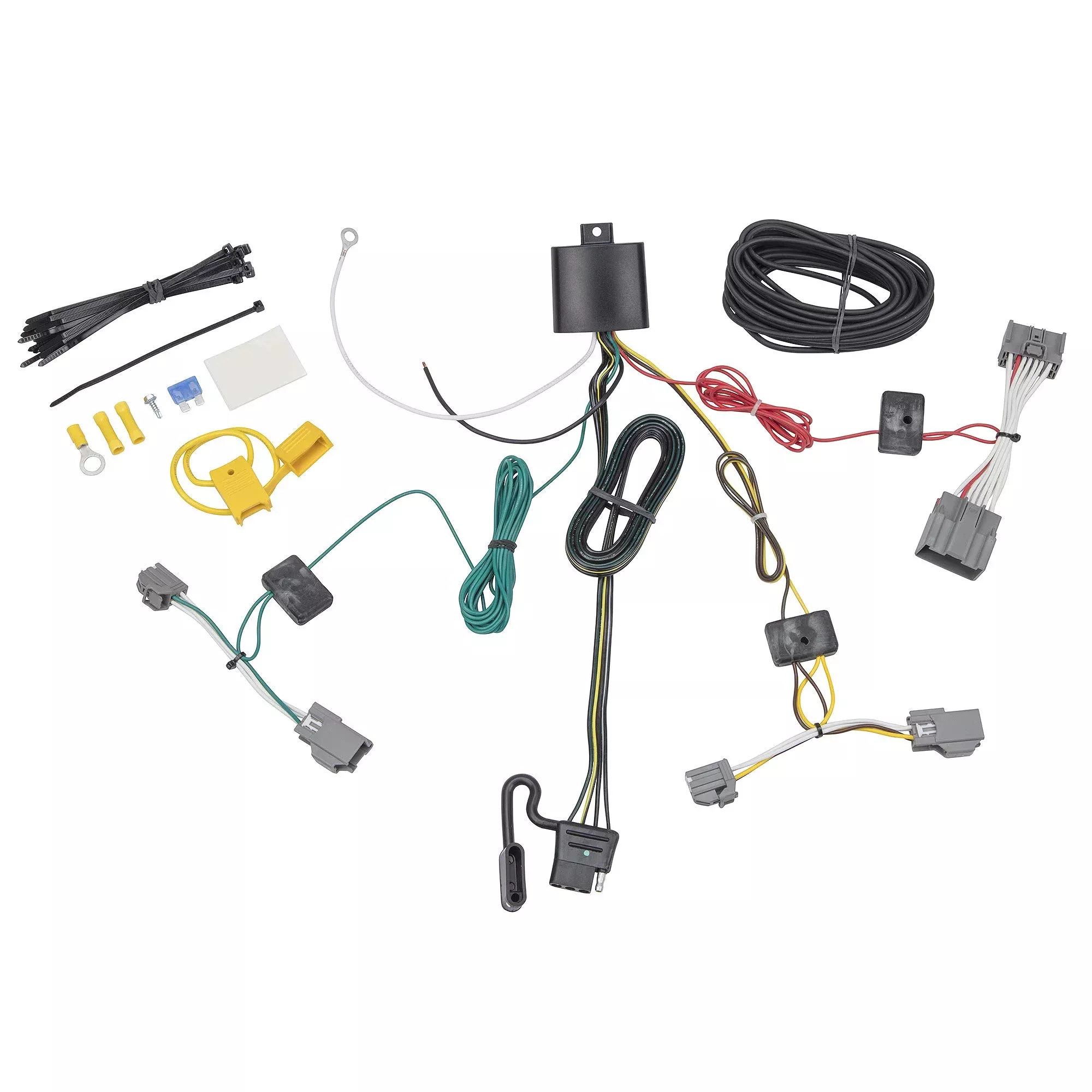 Tekonsha T-One T-Connector Harness, 4-Way Flat, Compatible With Select Volvo Xc70 Black