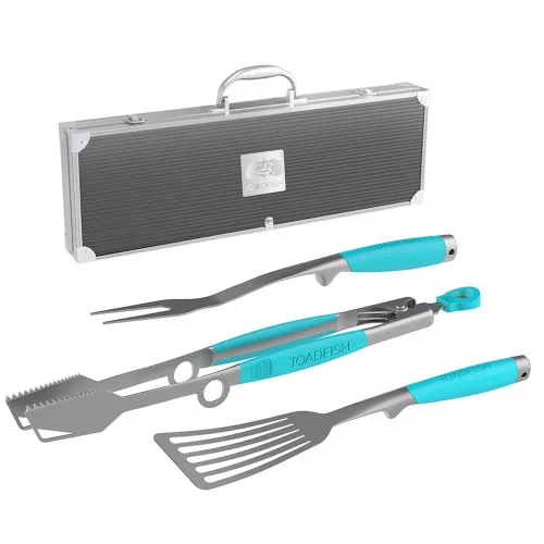 Toadfish Ultimate Grill Set + Case - Tongs, SpatulaFork
