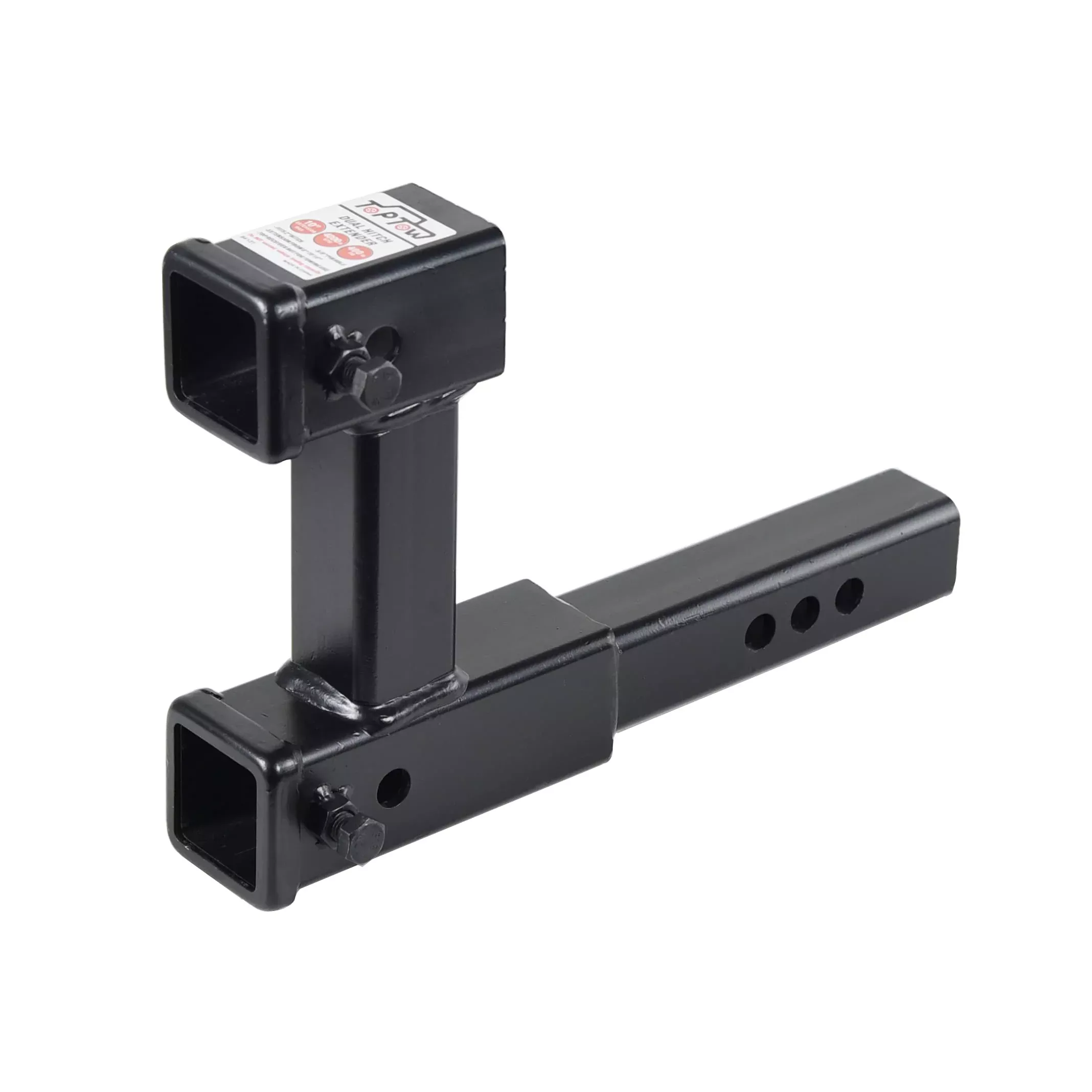 Toptow 64131 Dual Hitch Extension, 2 Inch Towing Receivers, Extends Adjustable Length, 4,000Lbs