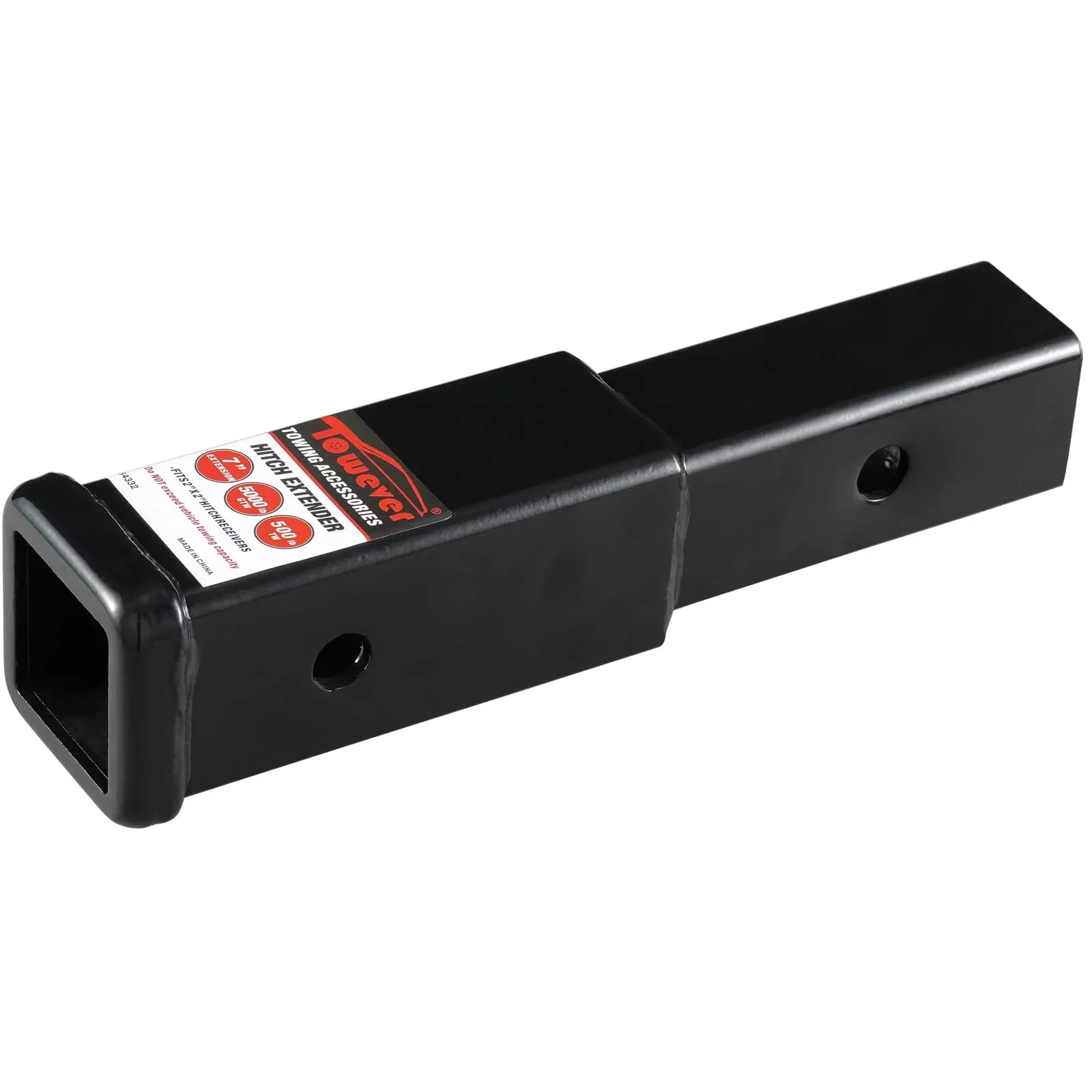Towever 84332 Towever Trailer Hitch Extender 2 Inch Trailer Hitch Receiver Tube Extension, 7 Inches Length, 3500 Lbs. Gtw