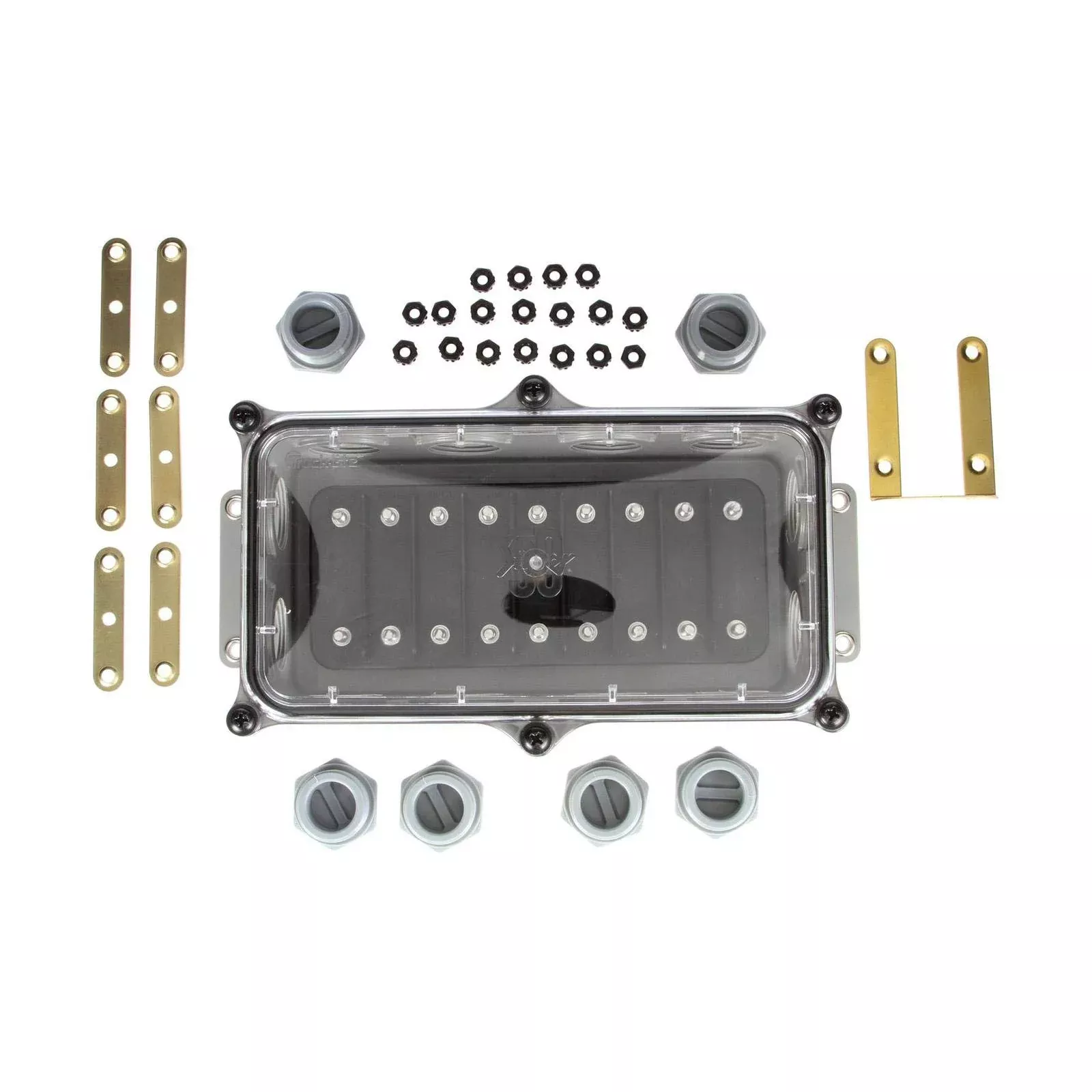 Truck-Lite Super 50 Junction Box Kit 50600, 12 Port, Grey, Plastic
