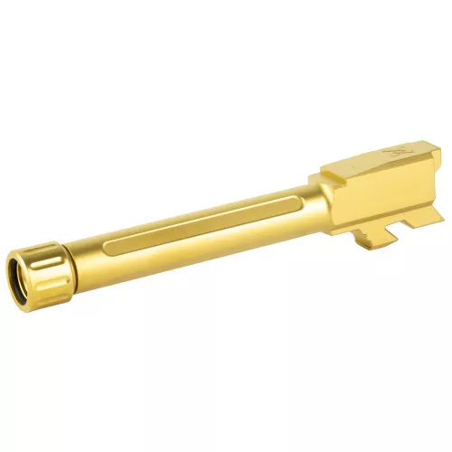True Precision Barrel, 9MM, Gold, Thread Protector, Threaded, Glock 48, Titanium Nitride TP-G48B-XTG