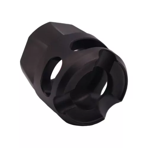 True Precision Y-Micro Comp, Compensator, 9MM, Fits 1/2-28 Threads, Nitride Finish, Black TP-YMICRO-BL