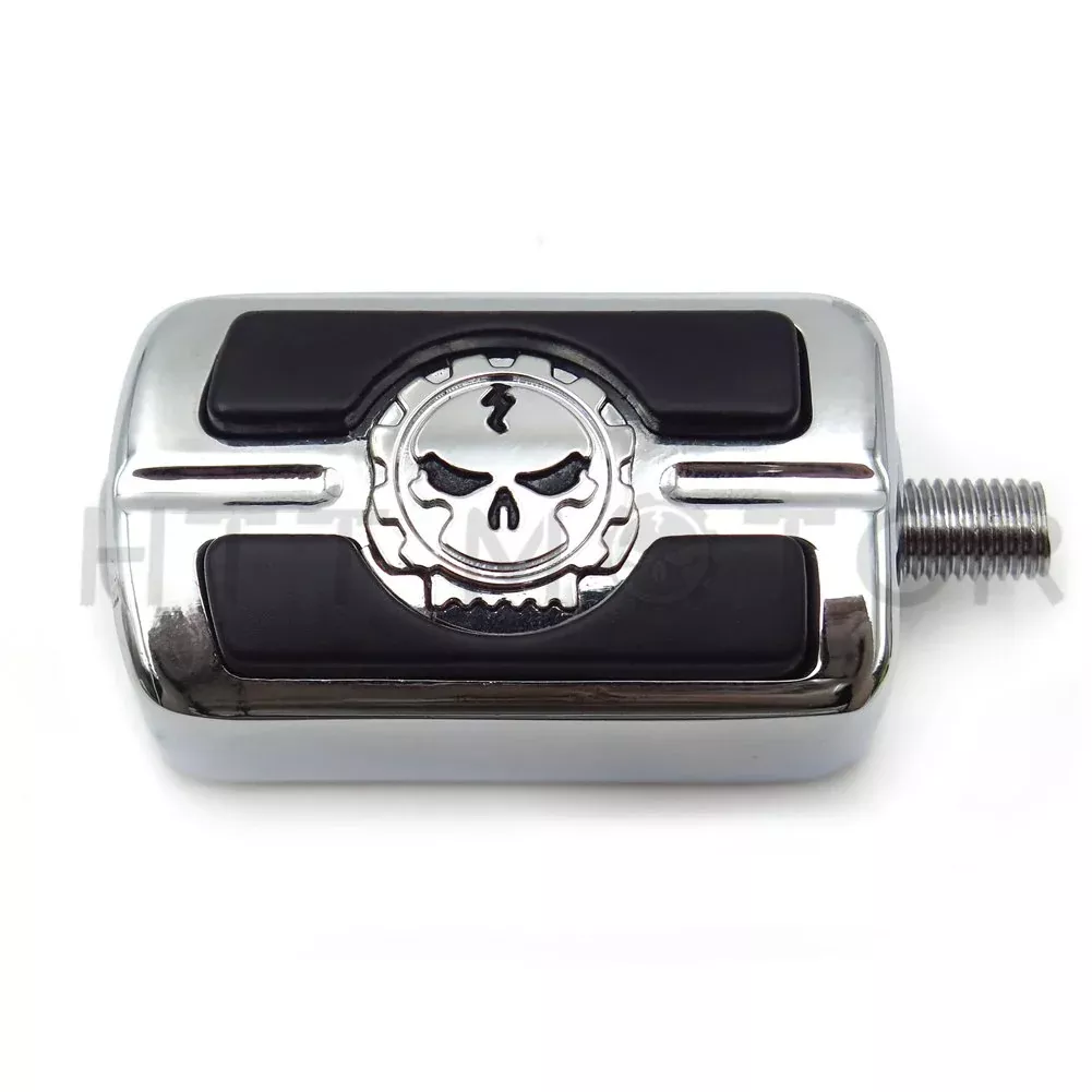 Unknown SMT-MOTO Motorcycle Shifter Peg – Chromed Aluminum Replacement for Harley Electra Wide Super Low Glide Softail XLX, HTTMT Skull