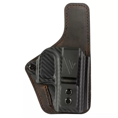 Versacarry Compound Custom Holster, Inside Waistband Holster, Right Hand, Fits Glock 19, Distressed Leather and Polymer, Brown 1CC26-21G19