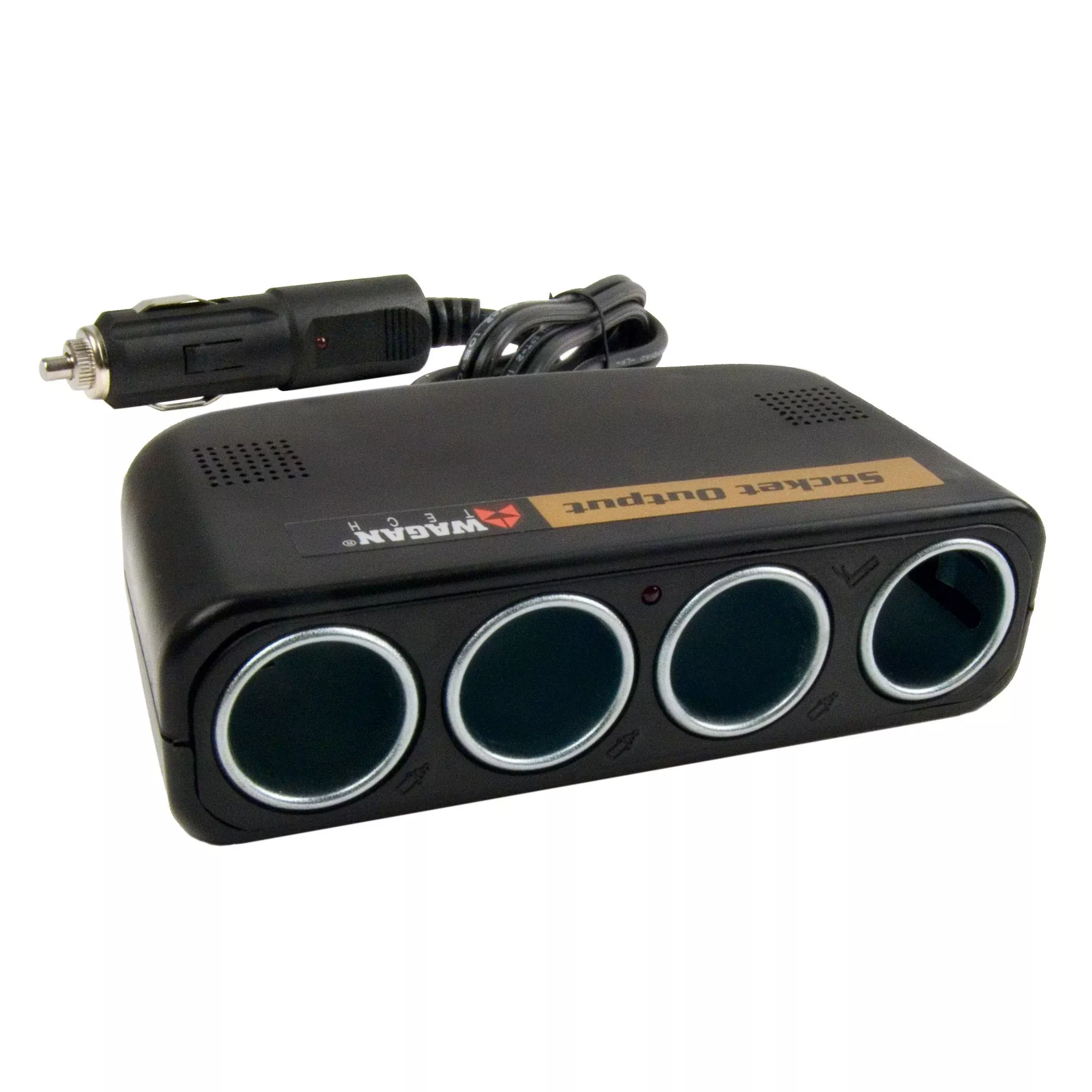Wagan 4-Way 12V Automotive Socket Splitter And Extender, Cigarette Power Splitter