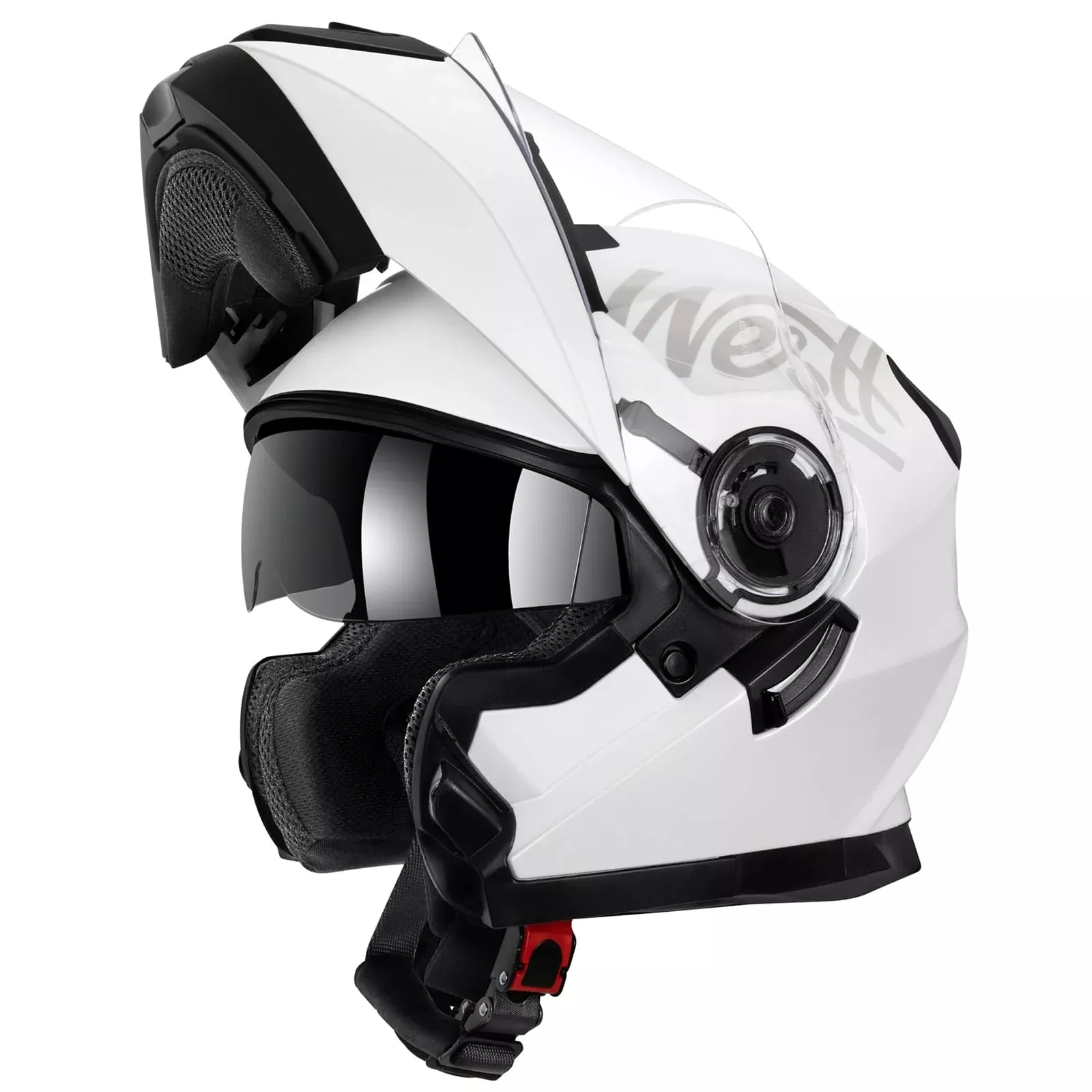 Westt Modular Motorcycle Helmet – Full Face, DOT Approved, M (22.44-22.83 in), White, Model W-203, Dual Visor for Men and Women