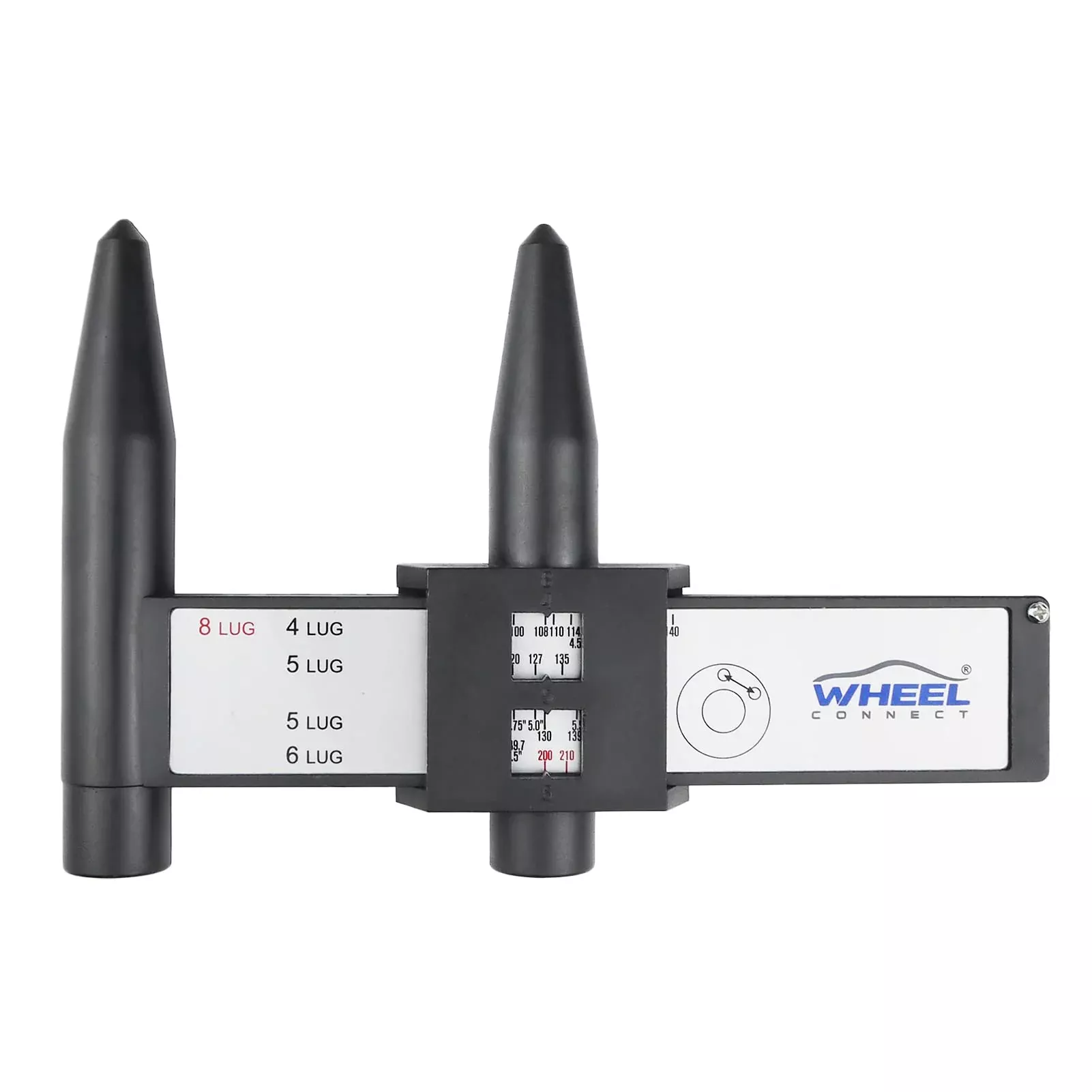 Wheel Connect Pcd Gauge,Wheel/Rim Bolt Pattern Measuring Tool, Pcd Ruler, Sliding Caliper For 4 5 6 8 Holes