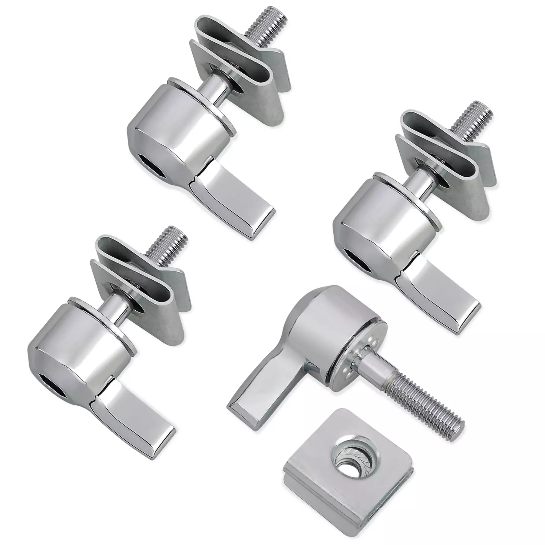 Wowtk Saddlebag Mount Kit, Set Of Hard Saddlebag Lever Lock Mounting For Harley 1993-Later All Touring Models Flt Flht Flhtcu Flhrc Road King Street Glide Electra Glide,Chrome