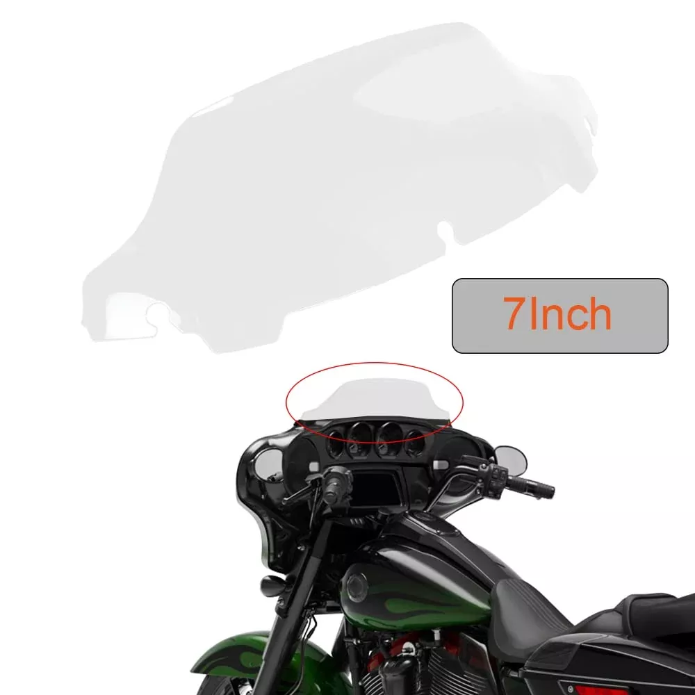 Wynmoto Clear 7 Wave Windshield Windscreen Compatible For 2014-2022 Harley Davidson Touring Street Glide Electra Glide Ultra Classic Glide Tri Glide 2015 2016 2017 2018 2019 2020 2021 2022 (Tint)