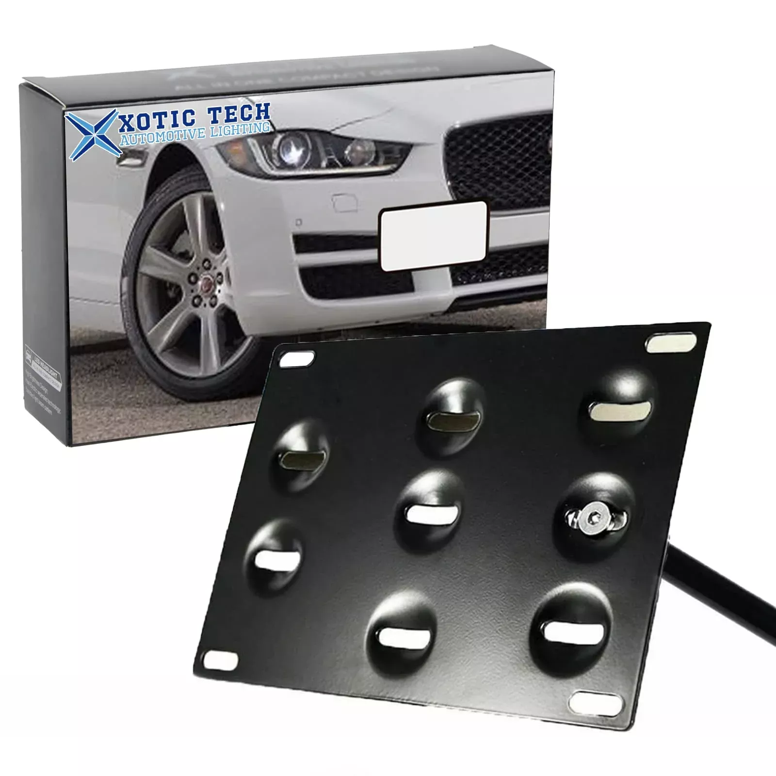 Xotic Tech Tow Hook License Plate Screw On Mount Bracket Compatible With Cadillac Cts Cts-V 2008-2013 (Black)