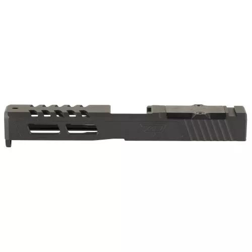 Zaffiri Precision ZPS.2, Optics Ready Stripped Slide, RMR Footprint, Lightening Cuts, Cerakote Finish, Armor Black, Fits Glock 17 Gen 3, Includes Black Anodized Optics Plate Cover and Screws ZPS.2.17.BLK