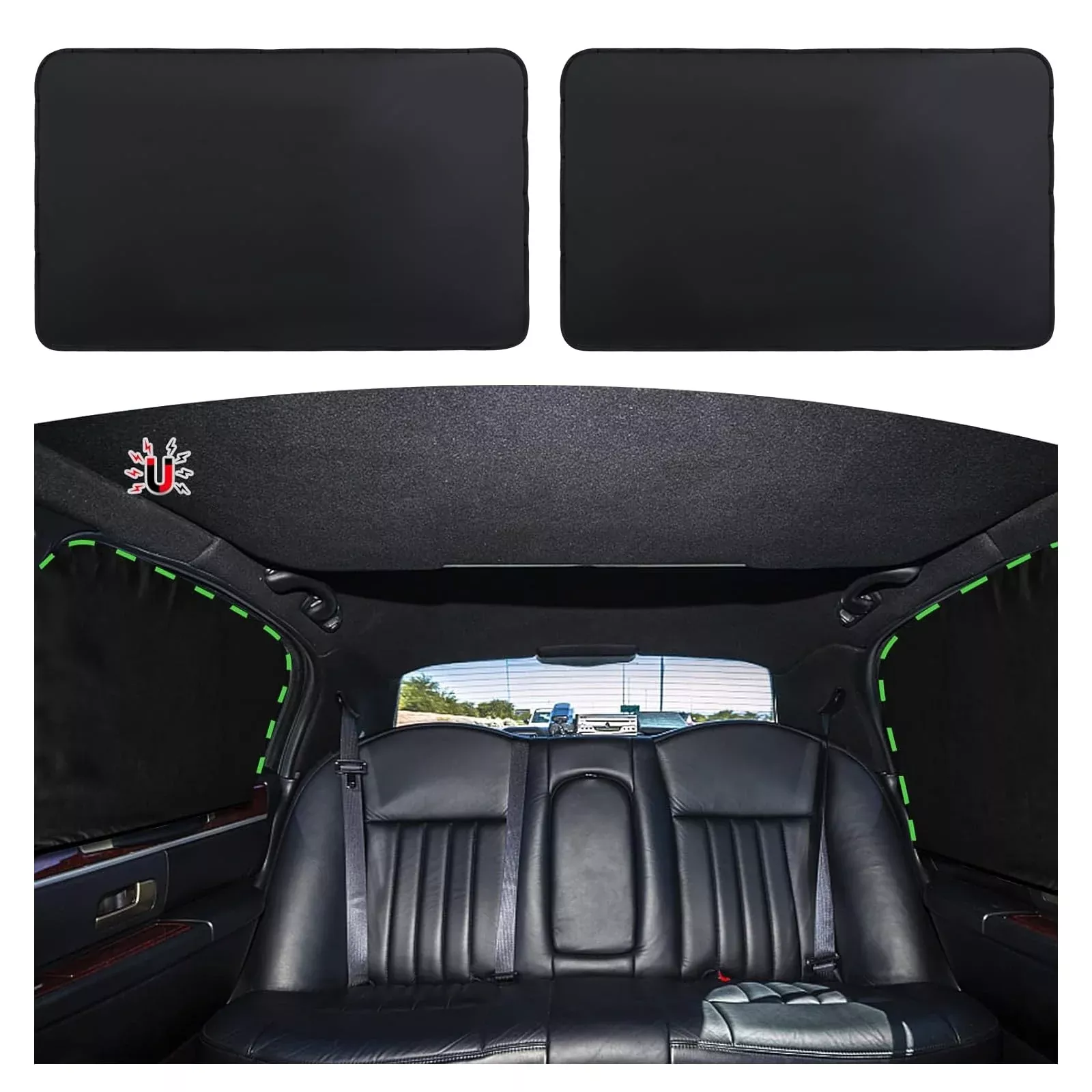 Zatooto Car Window Curtains – 2 Pcs Black Silk Side Rear Protection Covers – Magnetic Privacy Sun Shade Keeps Cooler For Baby Kids Sleeping